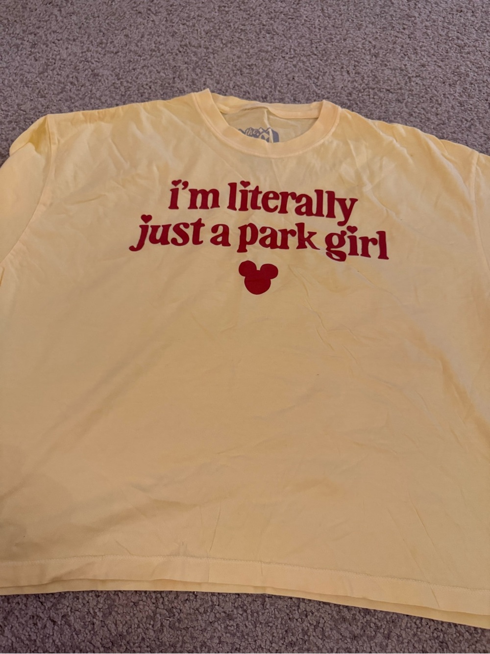 Yellow Graphic Crop Tee - "I'm Literally Just a Park Girl"